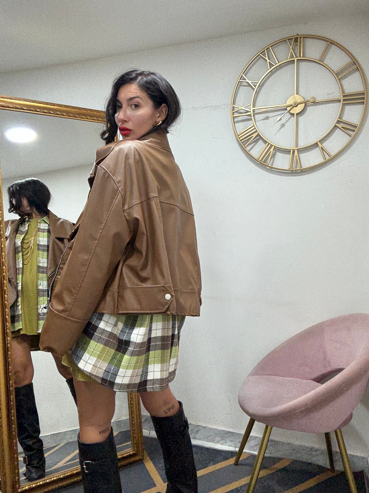 Chiodo oversize ecopelle 849