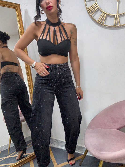 Jeans ballon tasconi strass 341