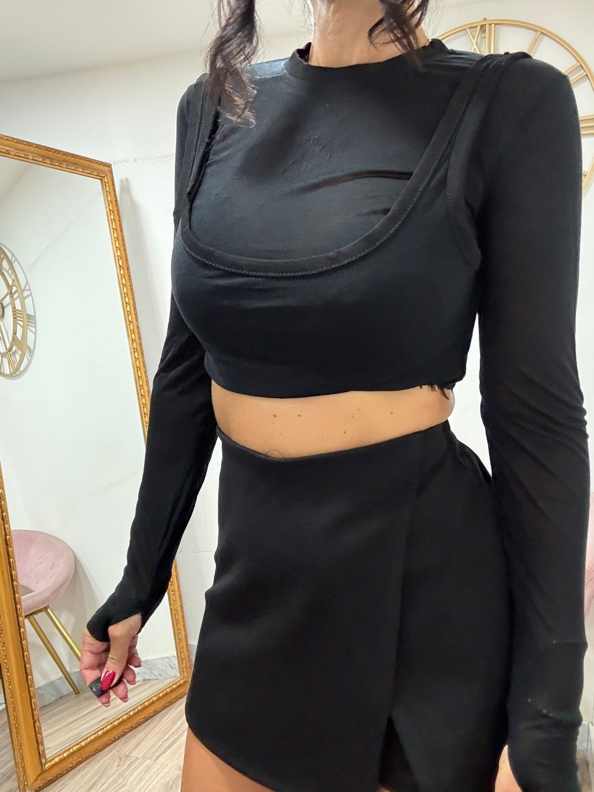 Maglia extralight crop canotta 0012