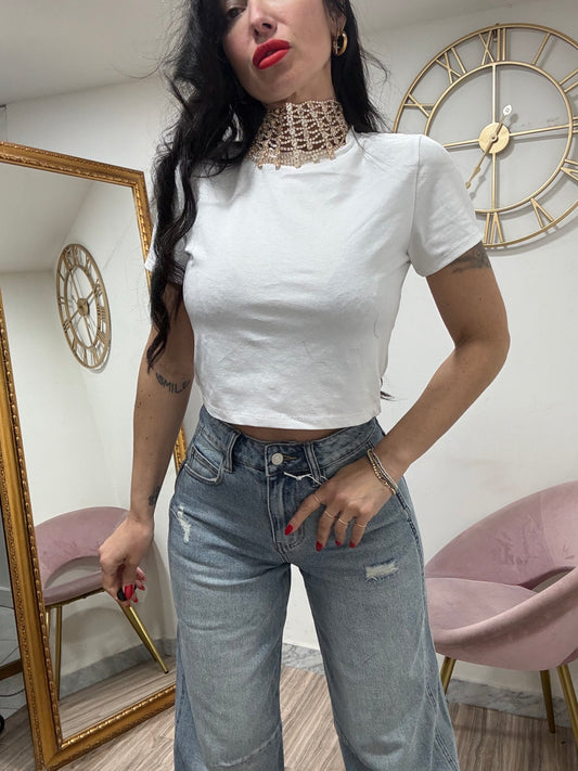 Shirt crop mezza manica
