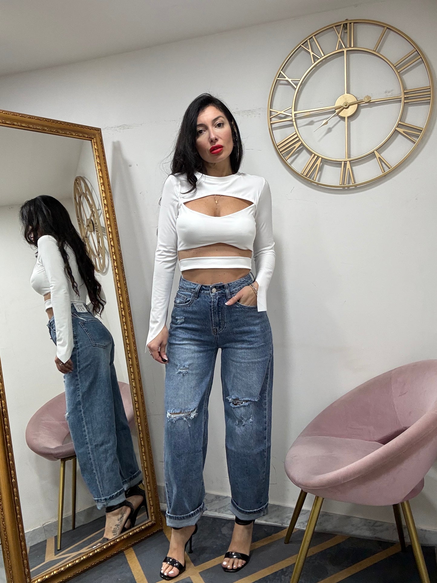 Jeans mom fit rotture 406