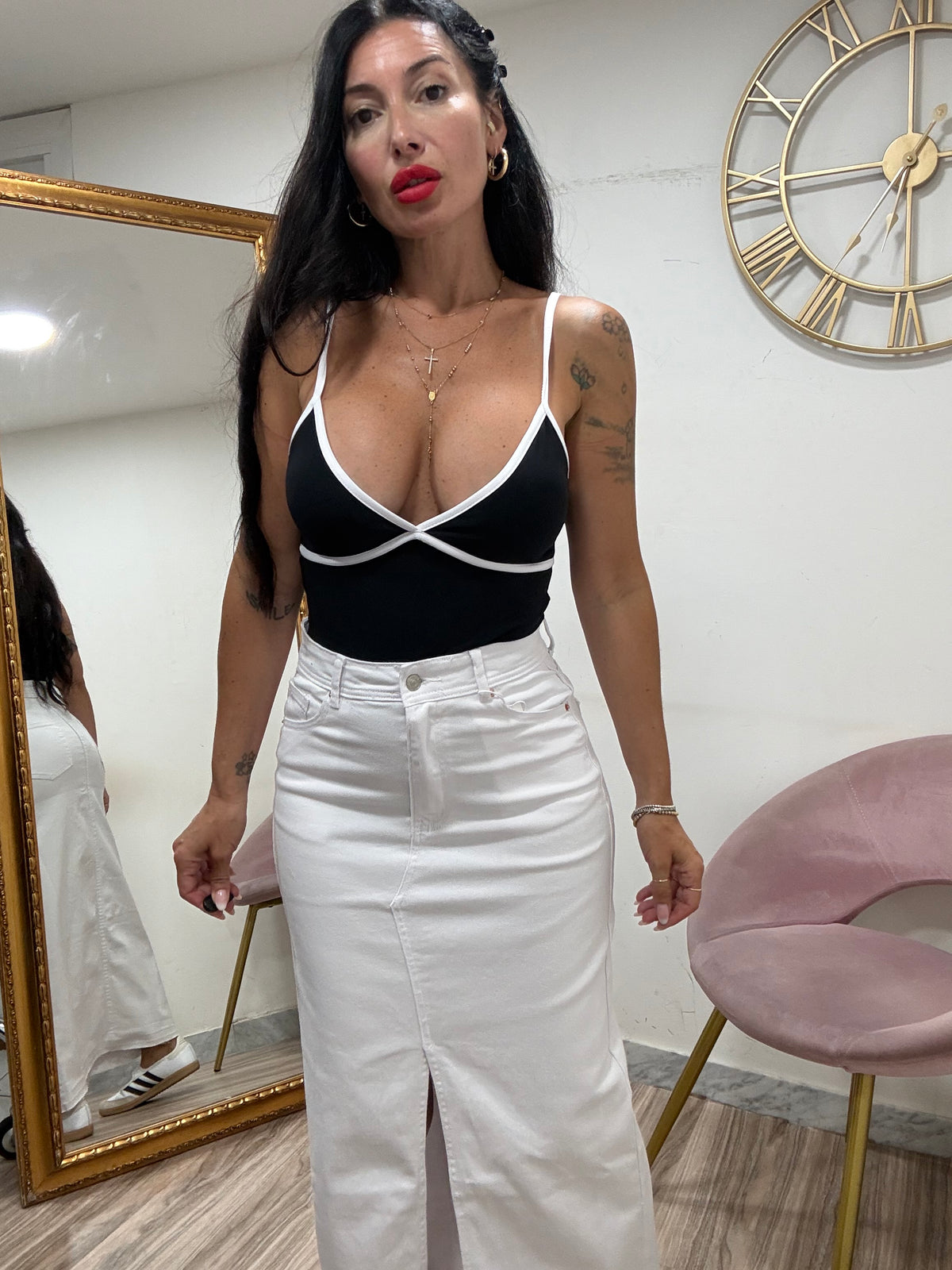 Gonna denim bianca 330