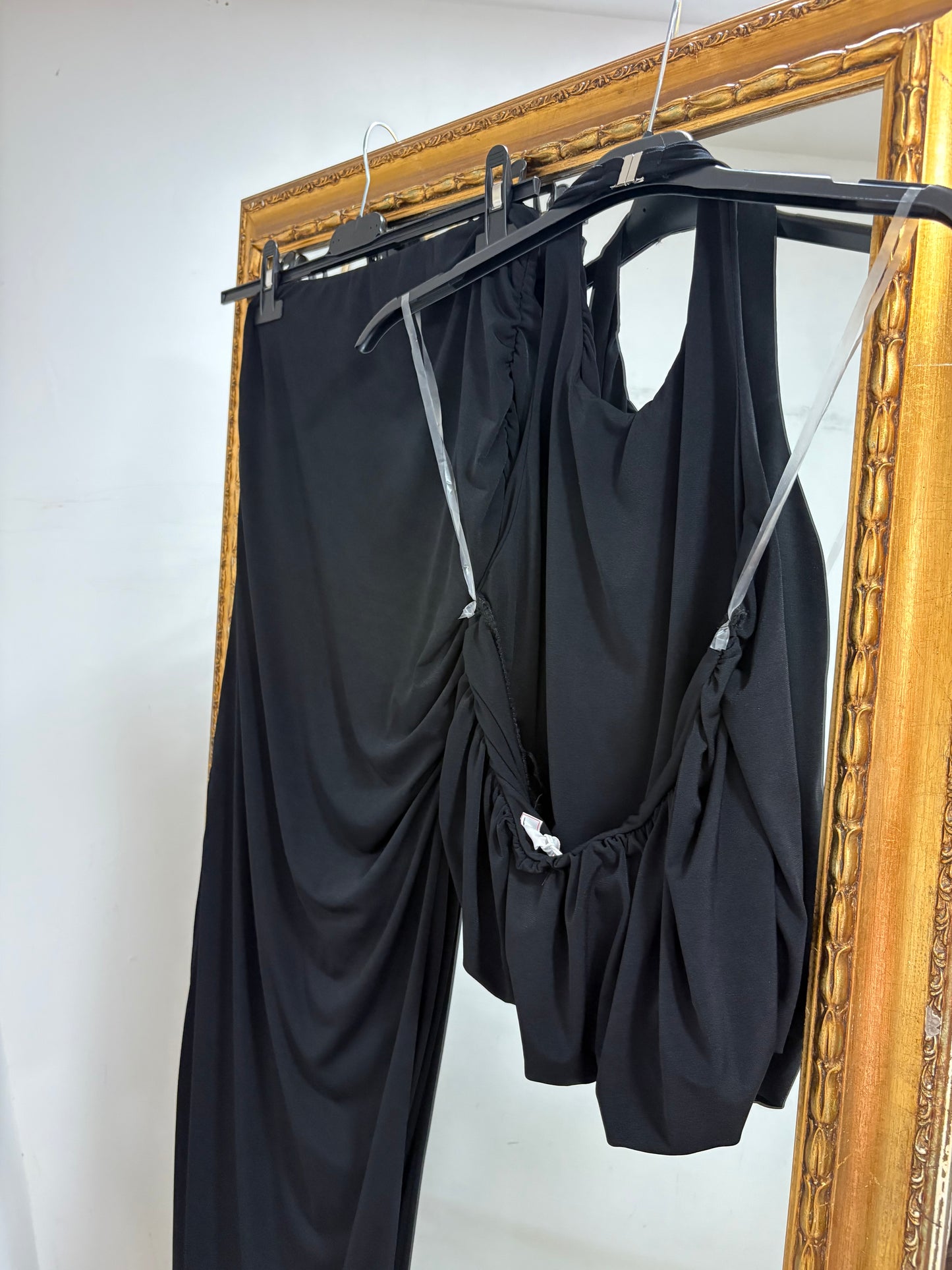 Coordinato gonna drappeggio spacco 6093