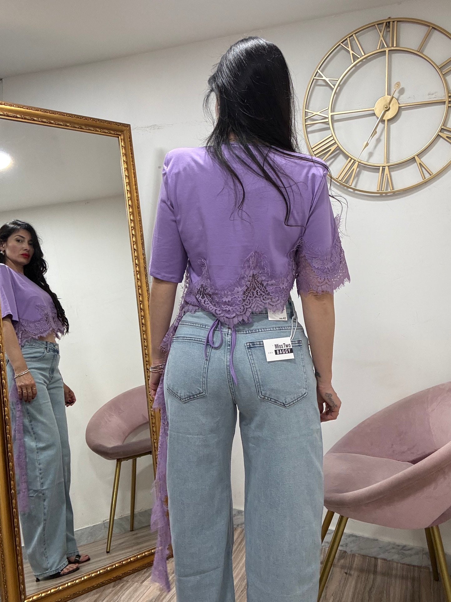 Shirt crop pizzo 1505