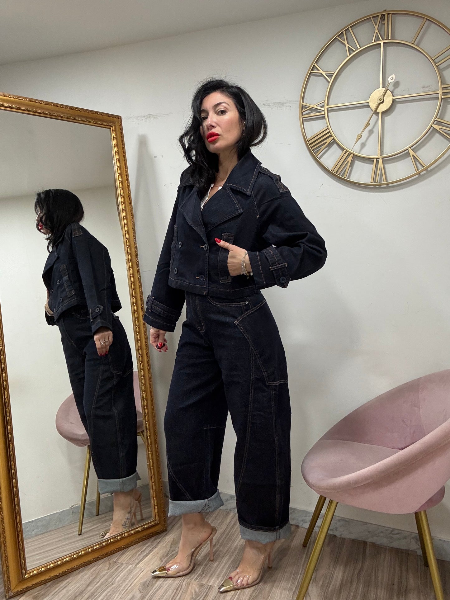 Trench denim doppio petto 6020
