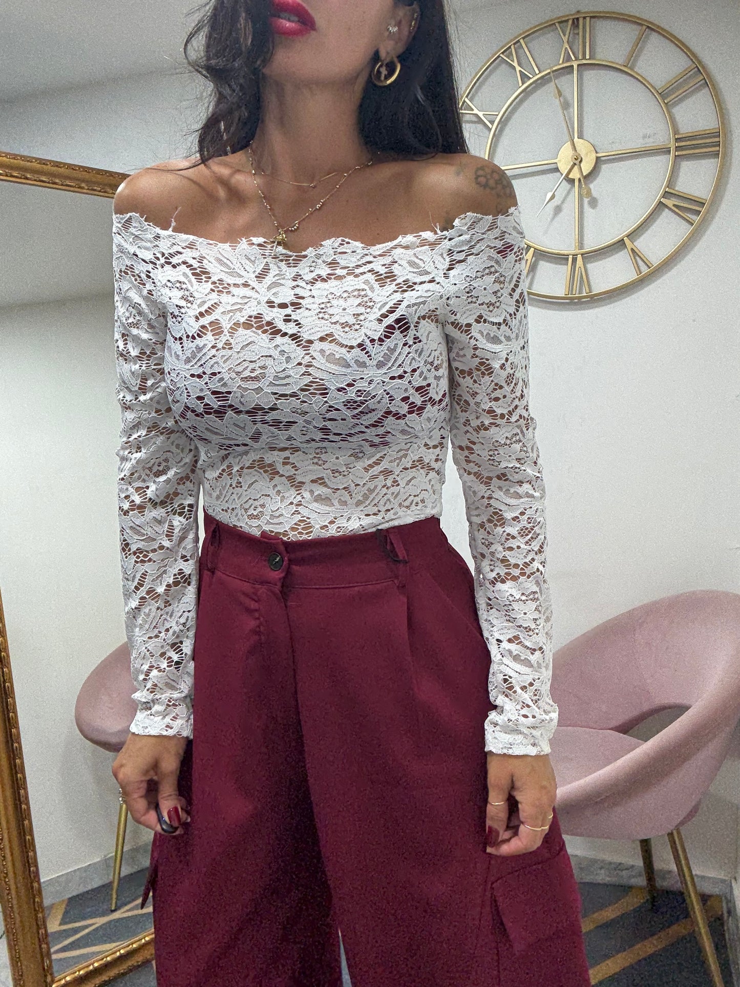 Body scollo barca pizzo 521