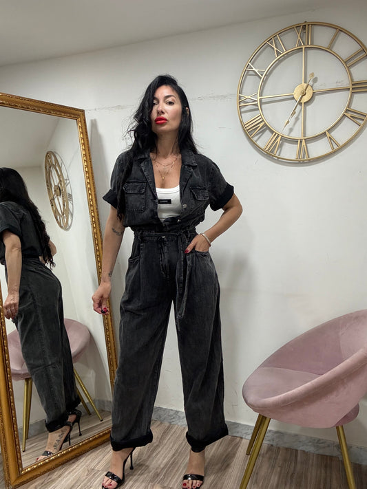 Jumpsuit Denim 1/2 manica 10651