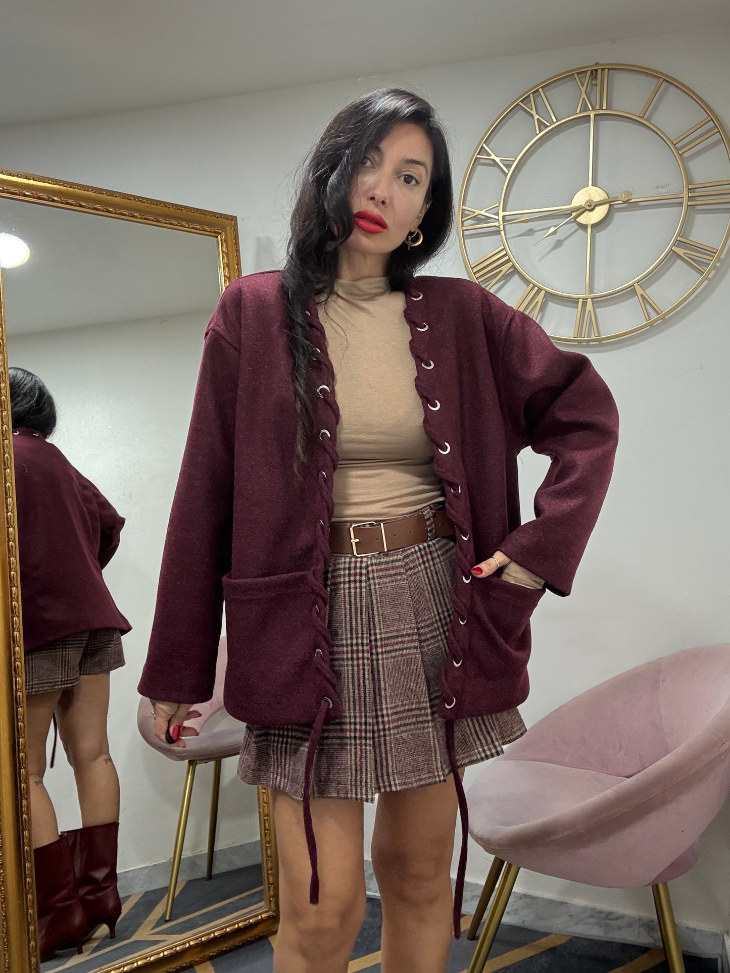 Giacca senza collo laccio 777