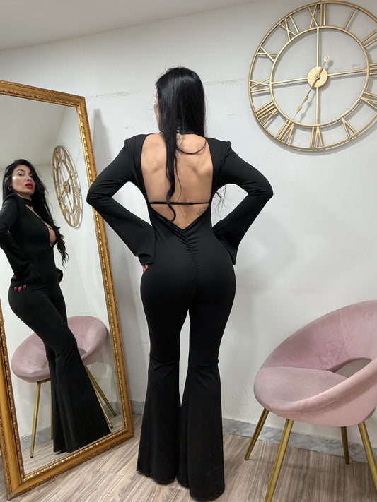 Jumpsuit zampa doppio scollo 19432