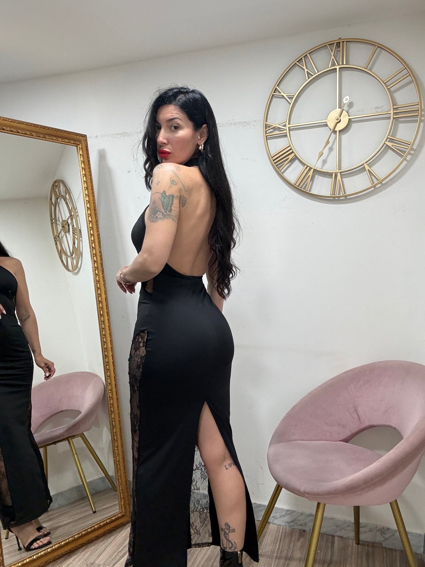 Dress scollo retro 1/2 collo pizzo 20212
