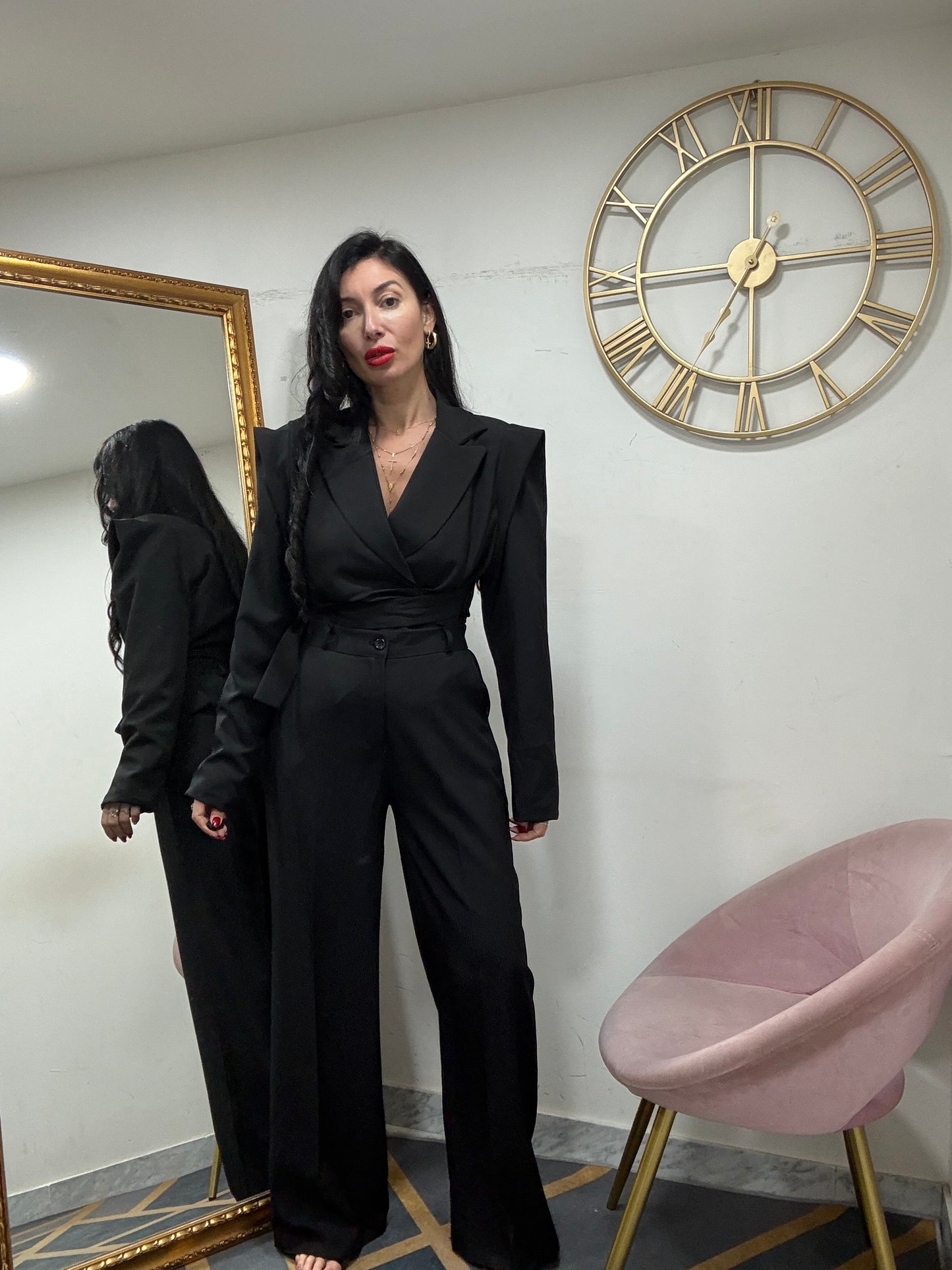 Tailleur giacca crop fiocco 13416