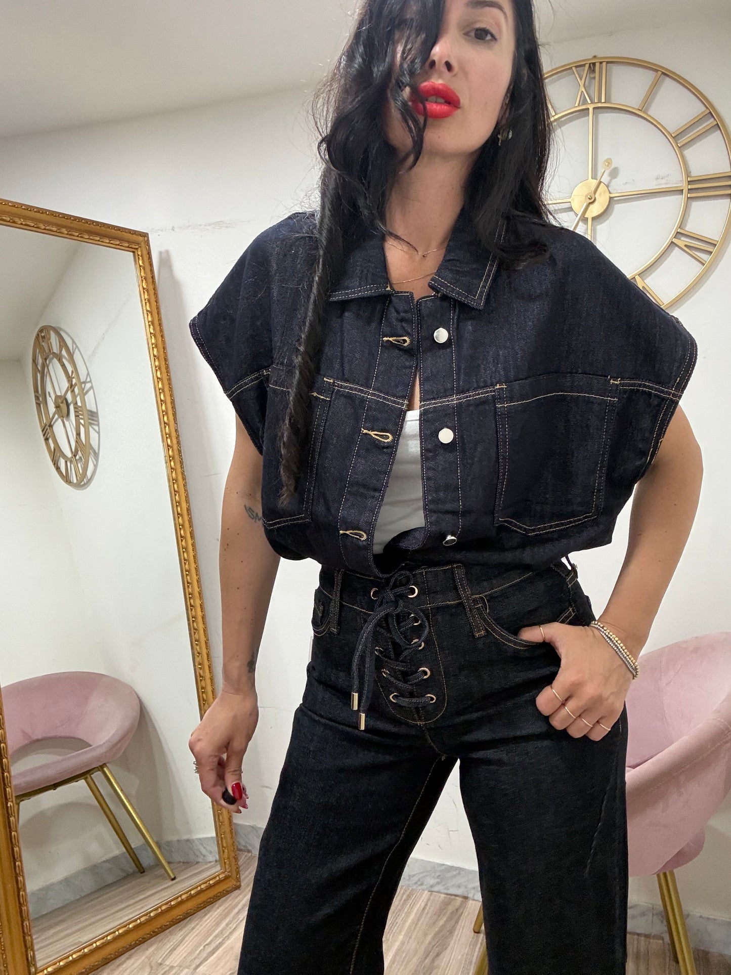 Jeans abbottonatura intreccio 5033