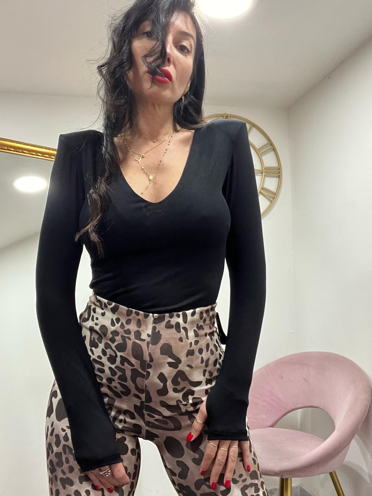 Maglia scollo a V con spalline