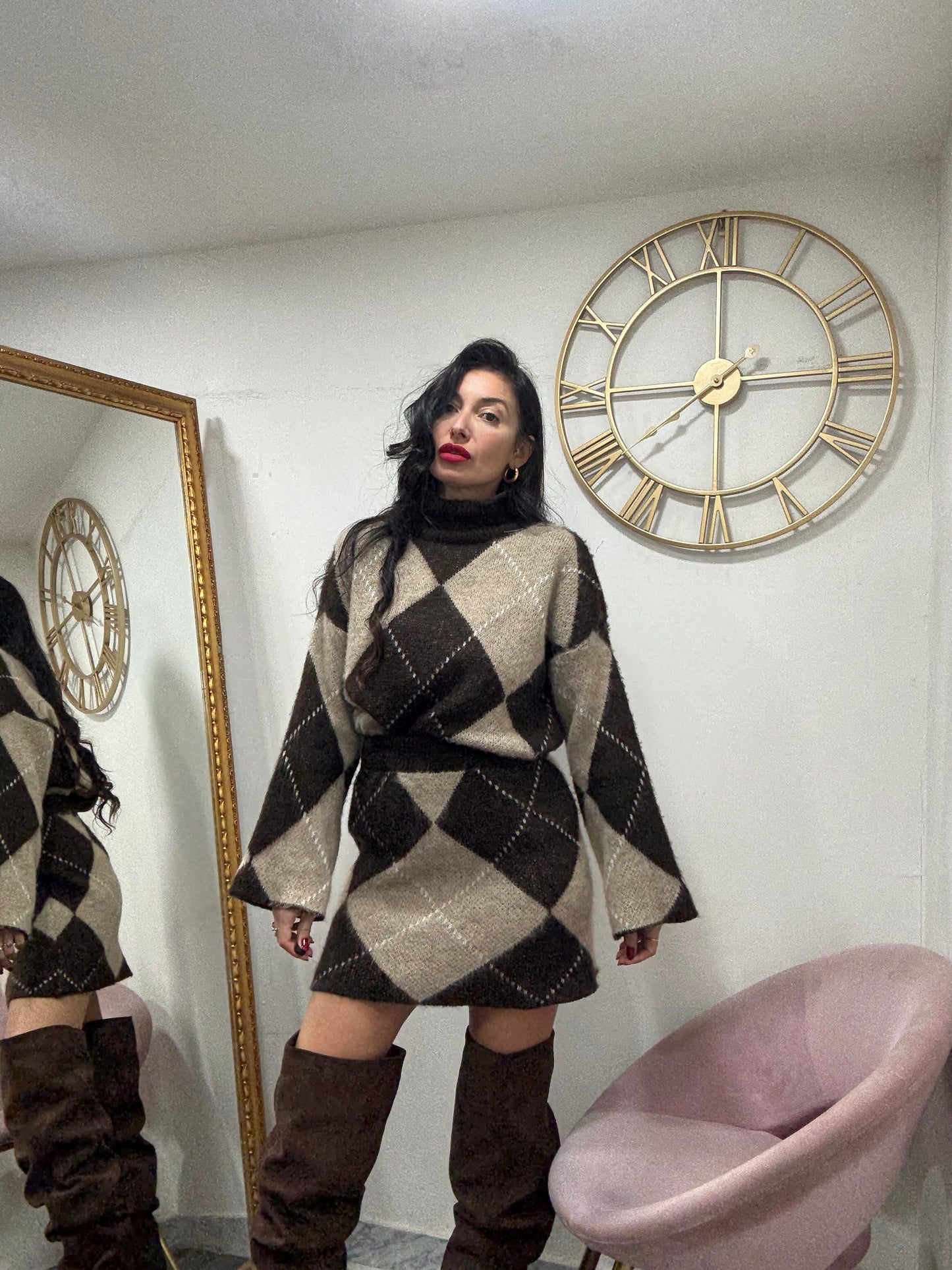 Coord lana mini quadri 660