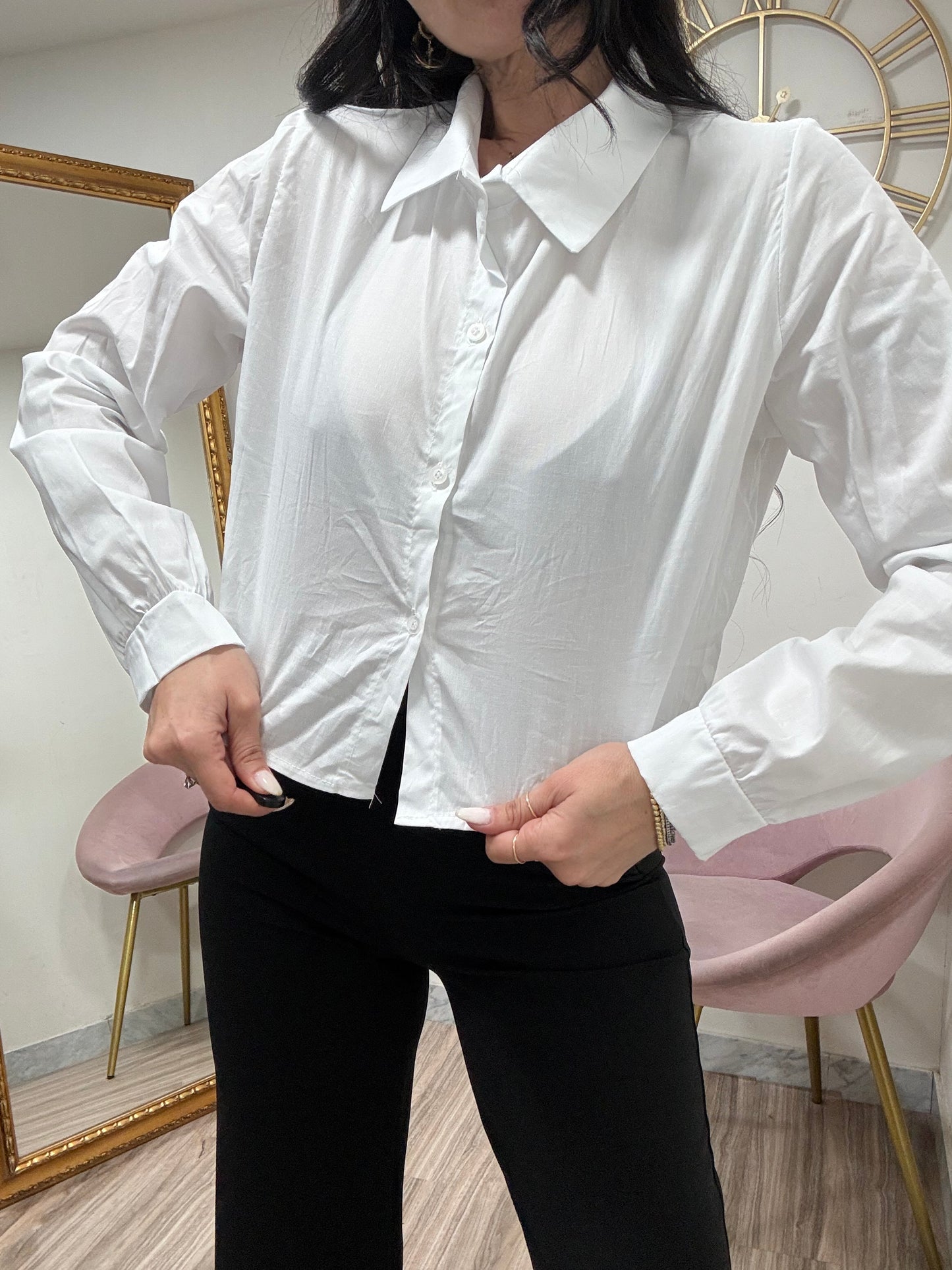 Camicia crop basic 3856