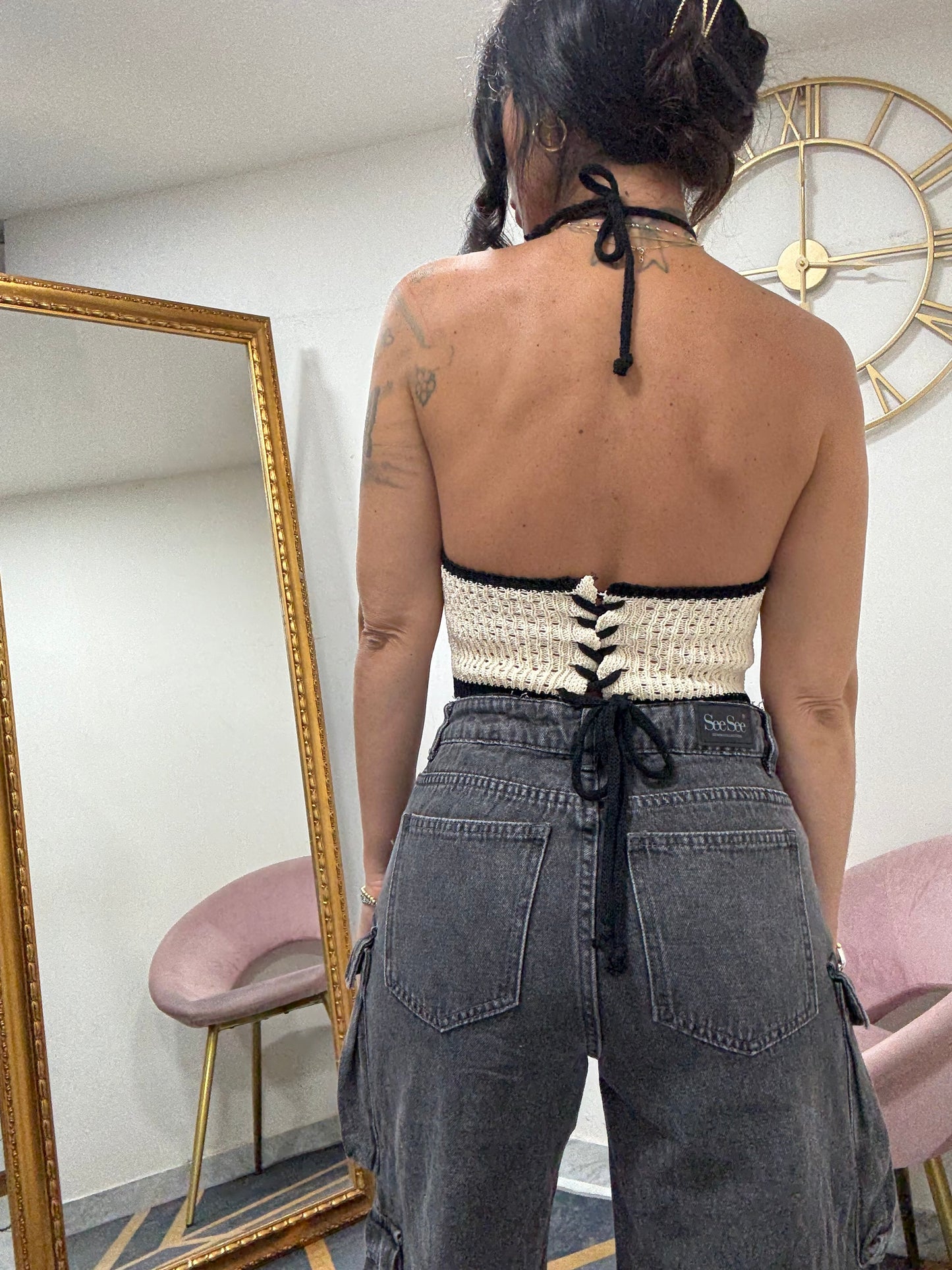 Top uncinetto corsetto 183