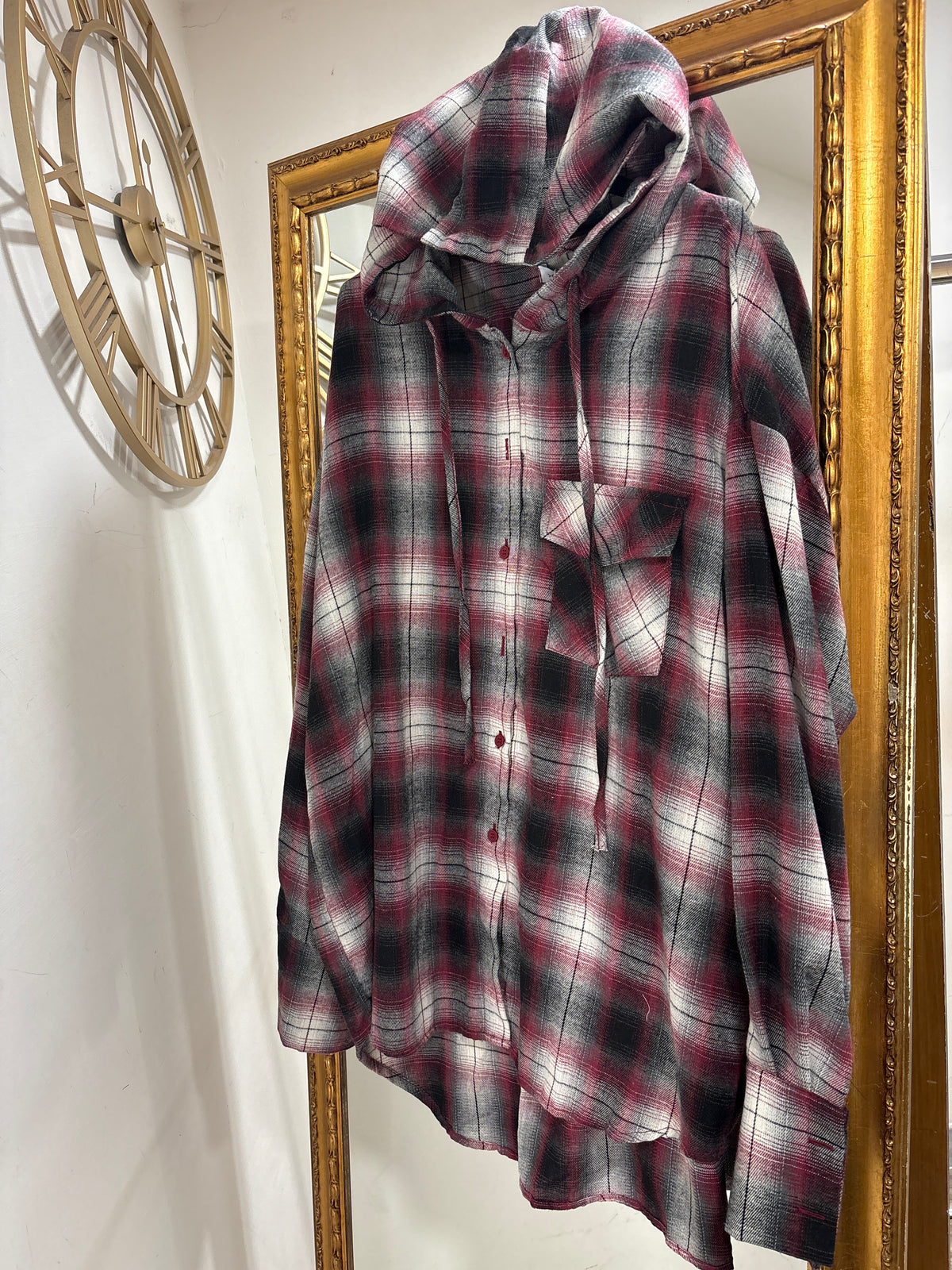 Camicione quadri cappuccio 30221