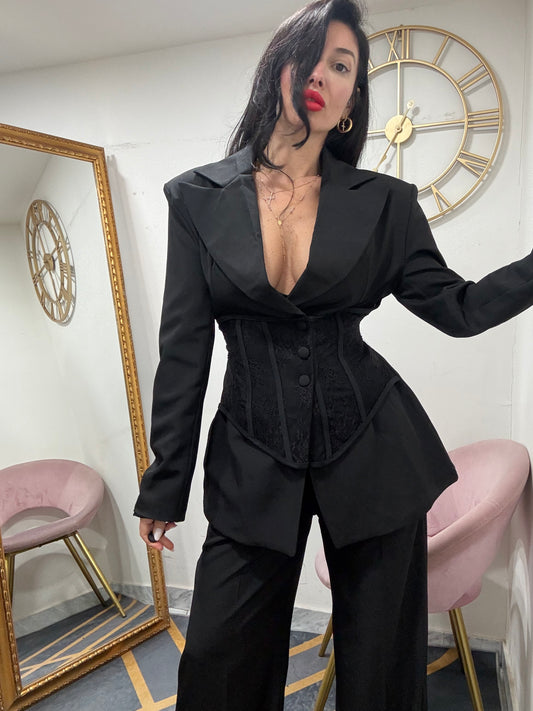 Tailleur giacca fascia pizzo 87007