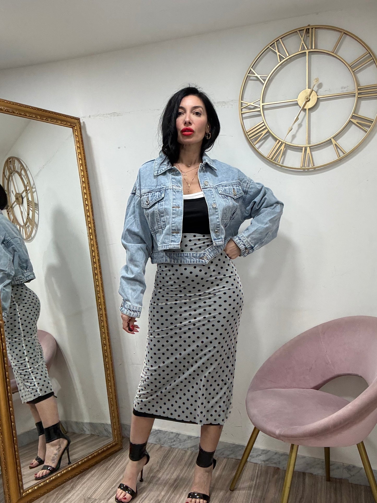 Giubbino denim crop 137