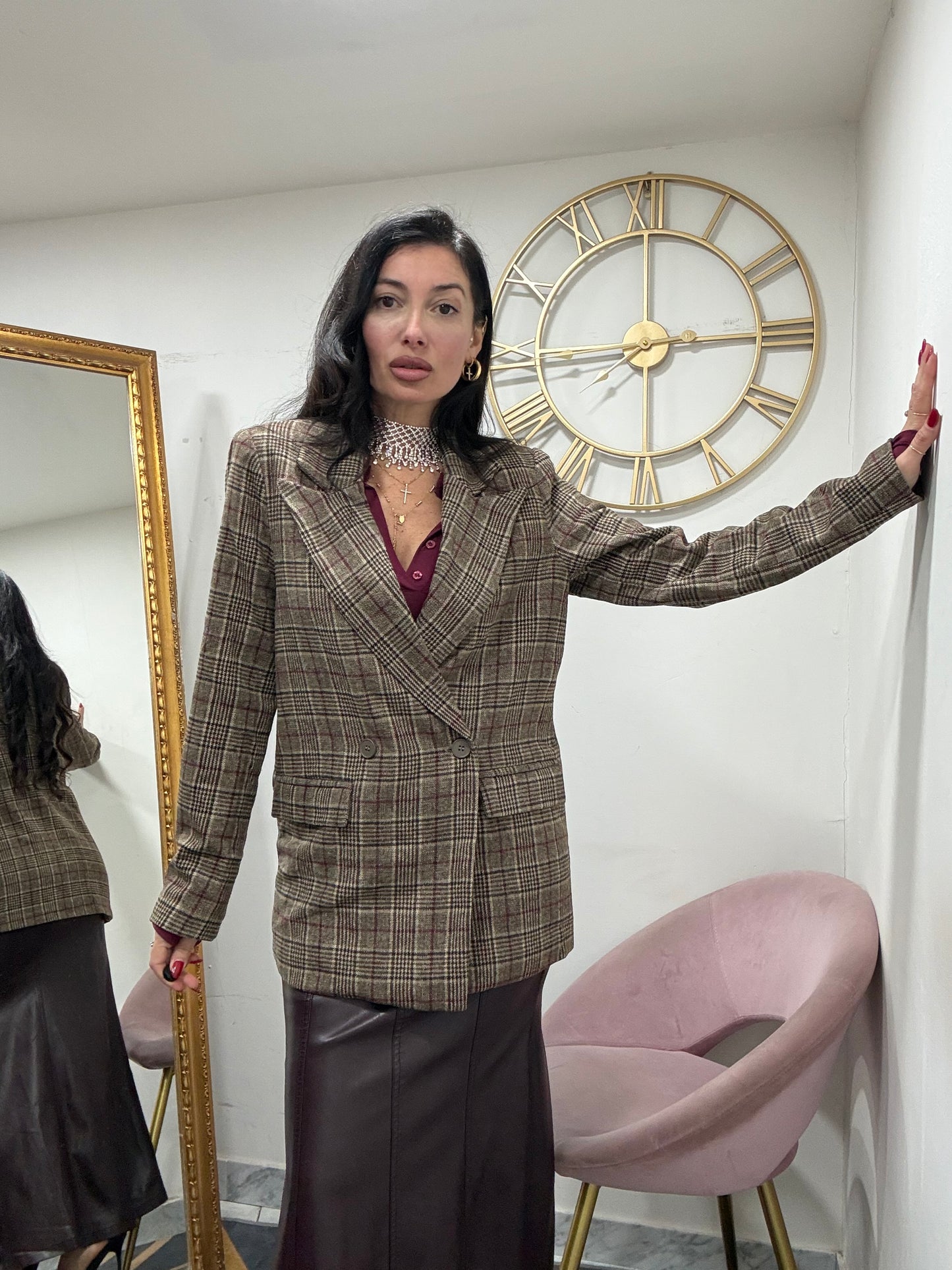 Giacca doppio petto quadri 615