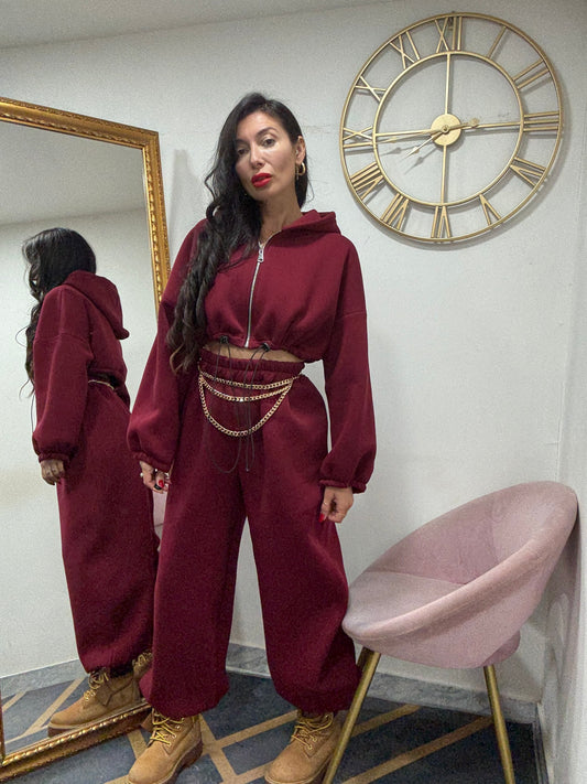 Coord felpa crop coulisse 051