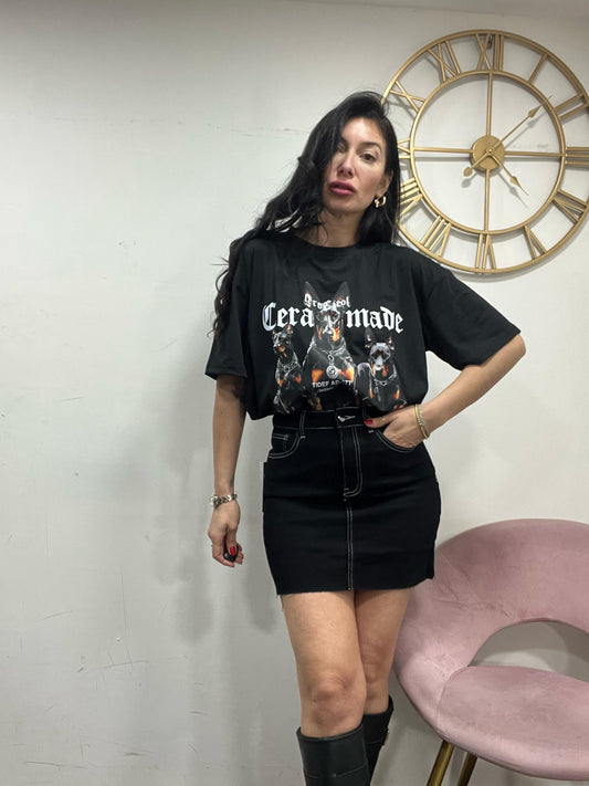 Shirt con stampa dobberman