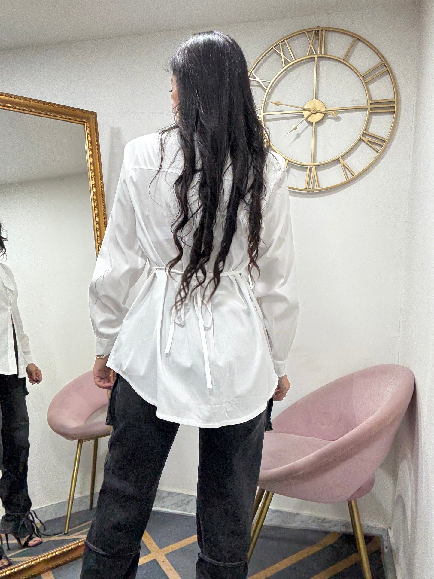 Camicia spalline con coulisse retro 371