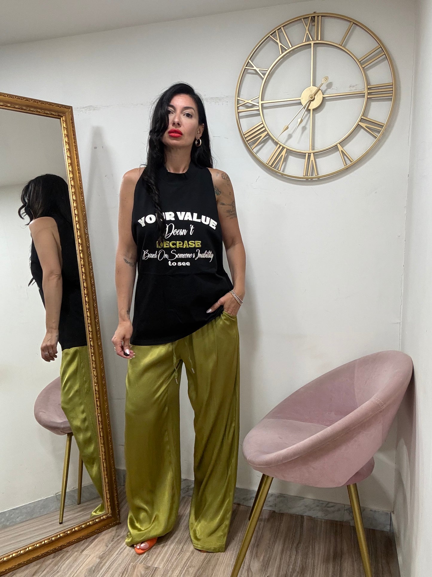 Pantalone palazzo seta 24205