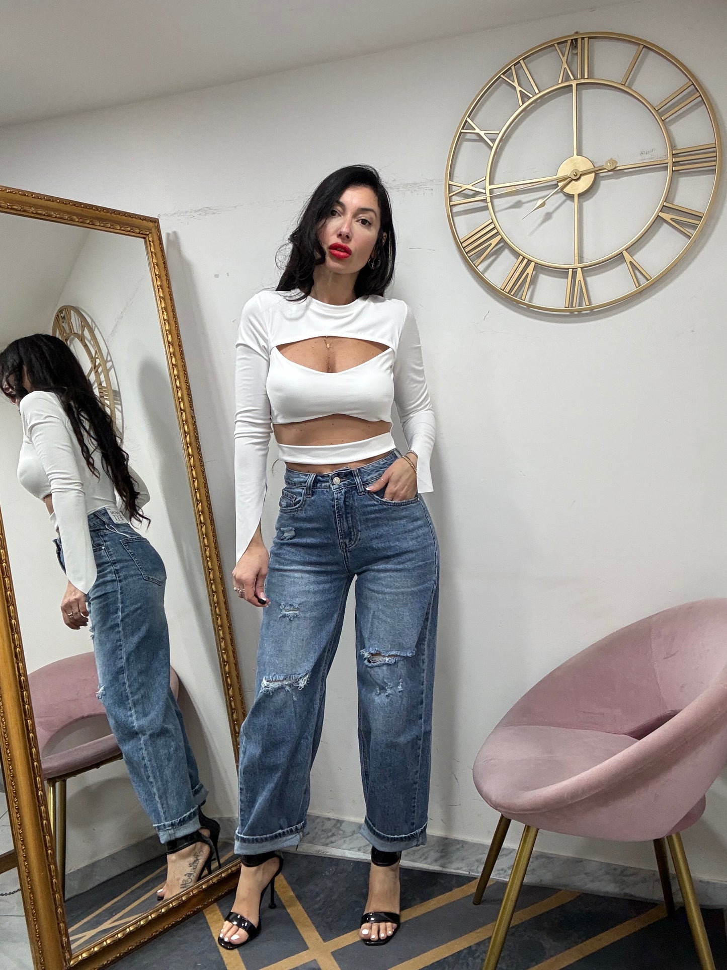 Jeans mom fit rotture 406