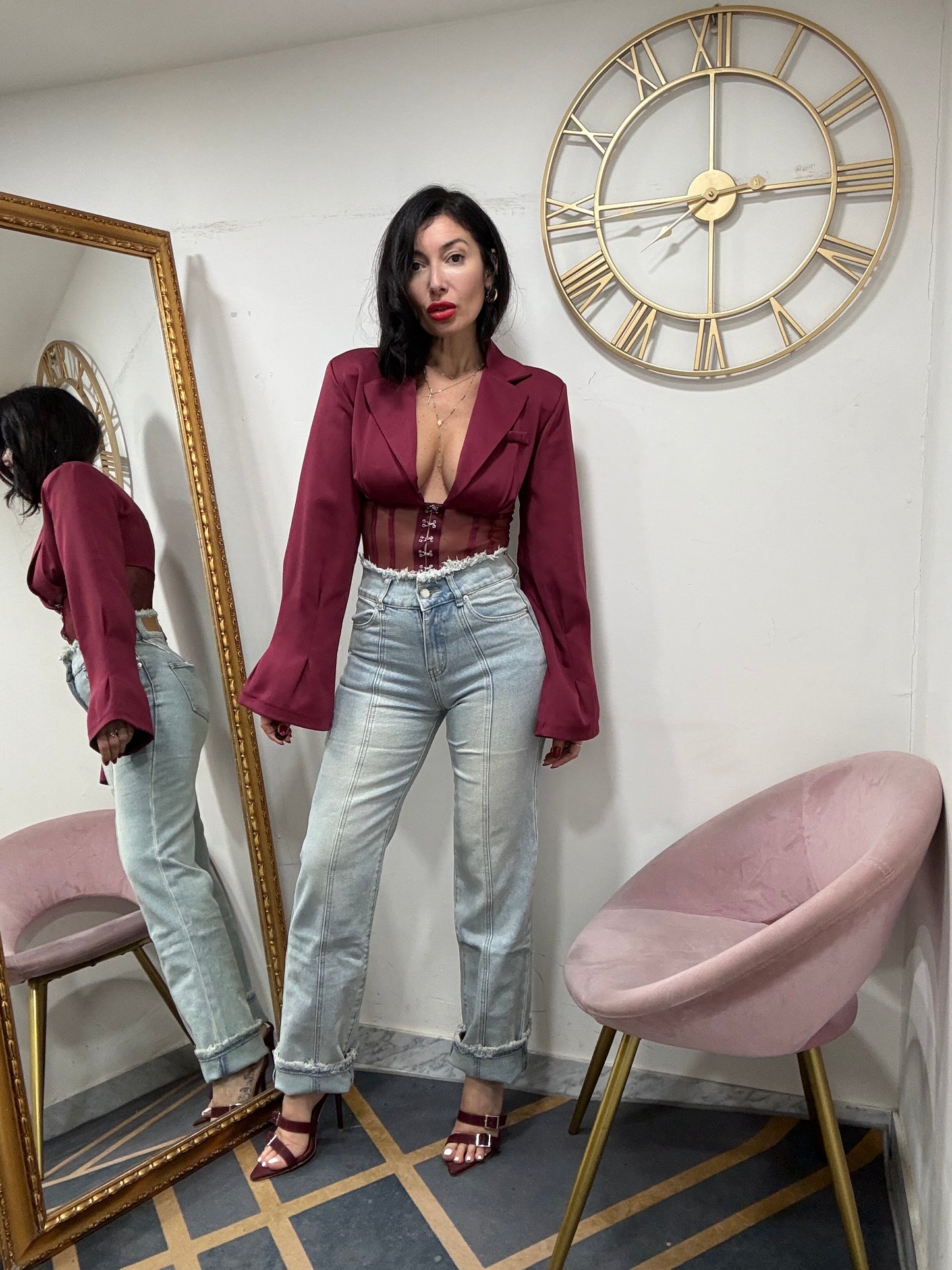 Jeans bustino sfrangiato 003