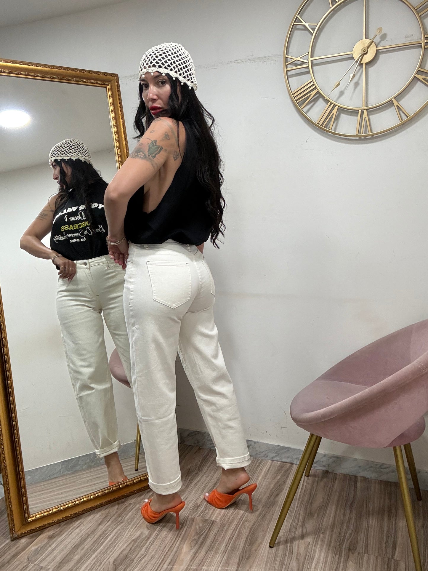 Jeans panna mumfit 203-3