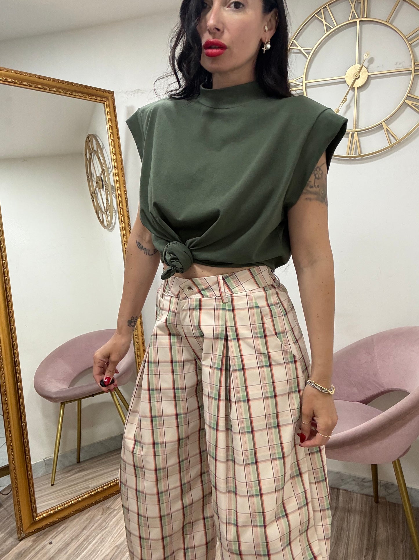 Pantalone balloon quadri Just west 1264010