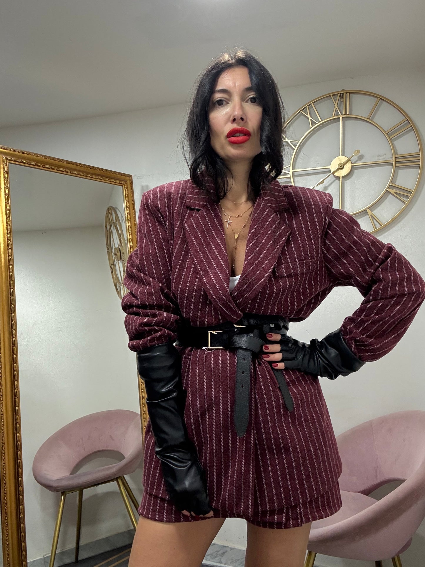 Guanti ecopelle lunghi