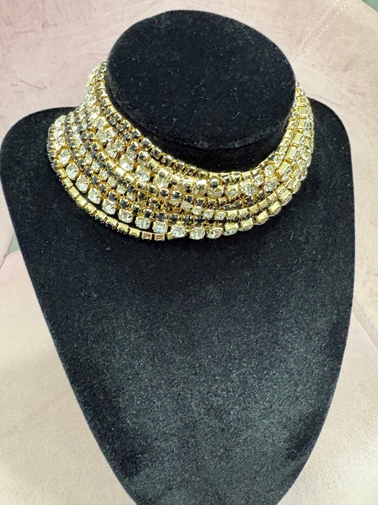 Collana multi fili strass
