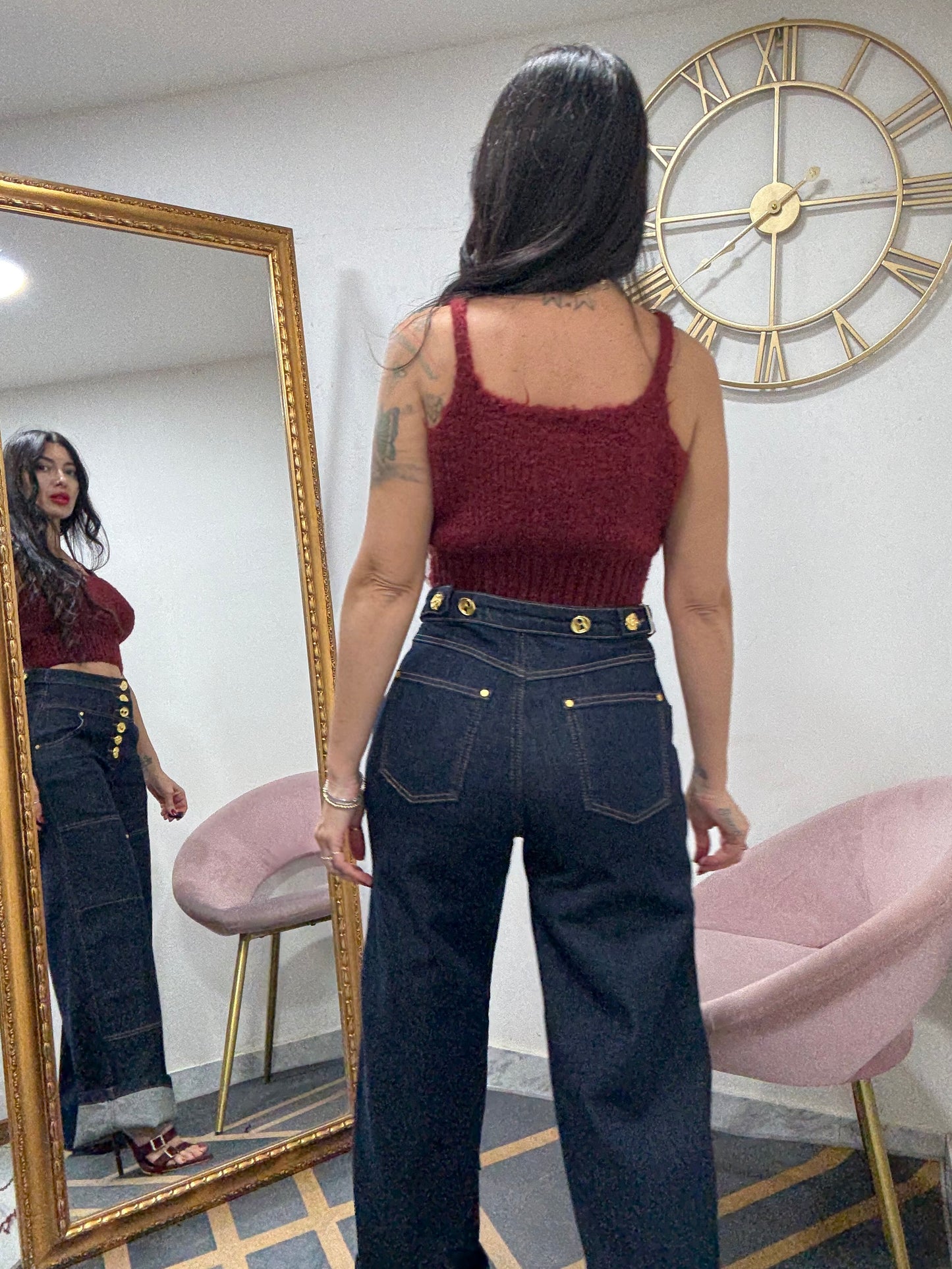 Jeans boombastic bottoni oro F72