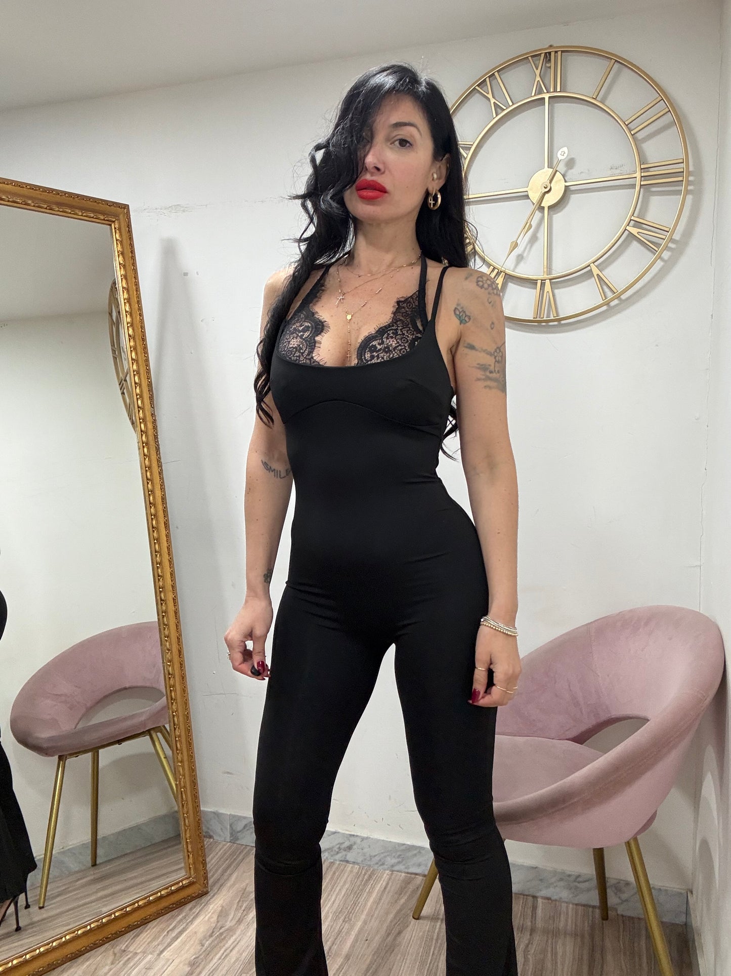 Jumpsuit sottana pizzo 60361