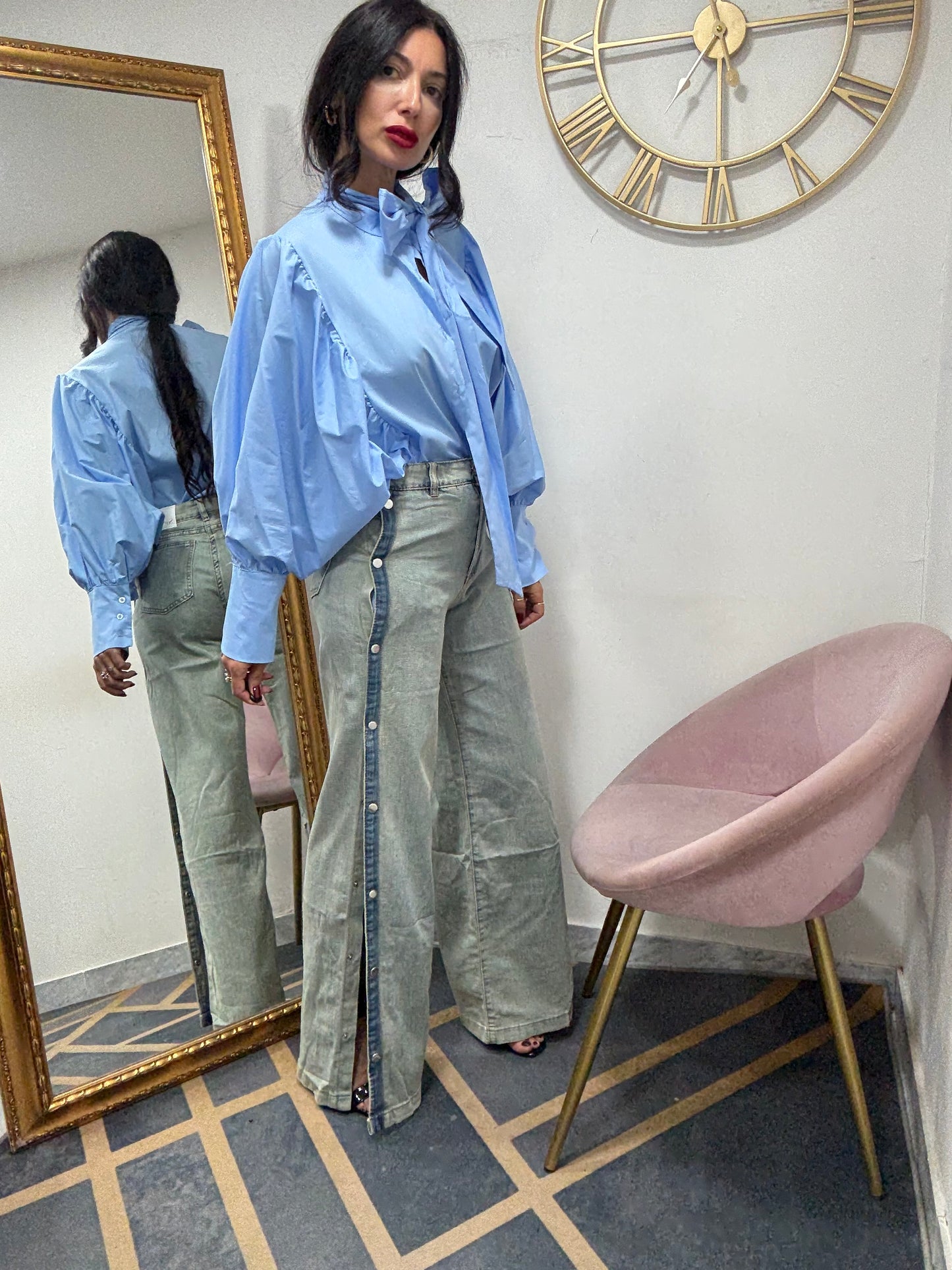 Jeans bottoni lato 045
