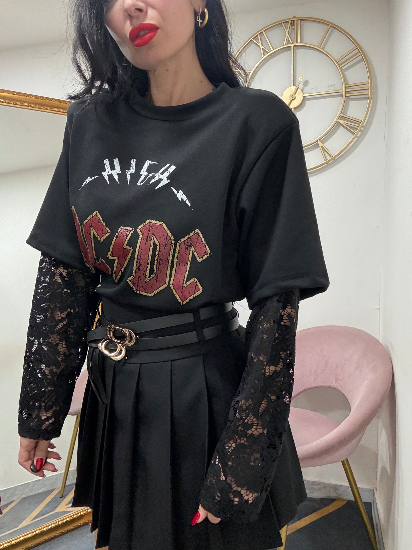 Shirt manica pizzo 5943
