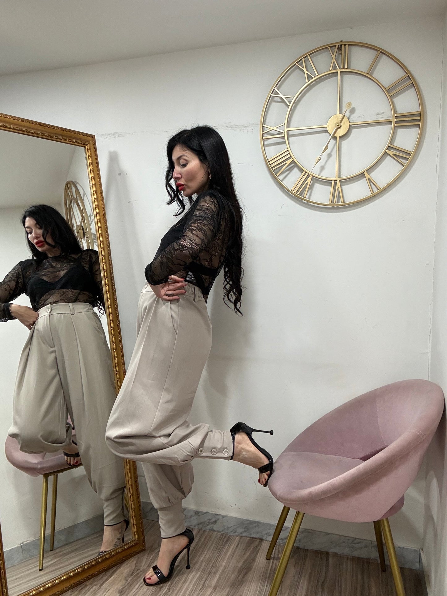 Pantalone polsino caviglia 13419