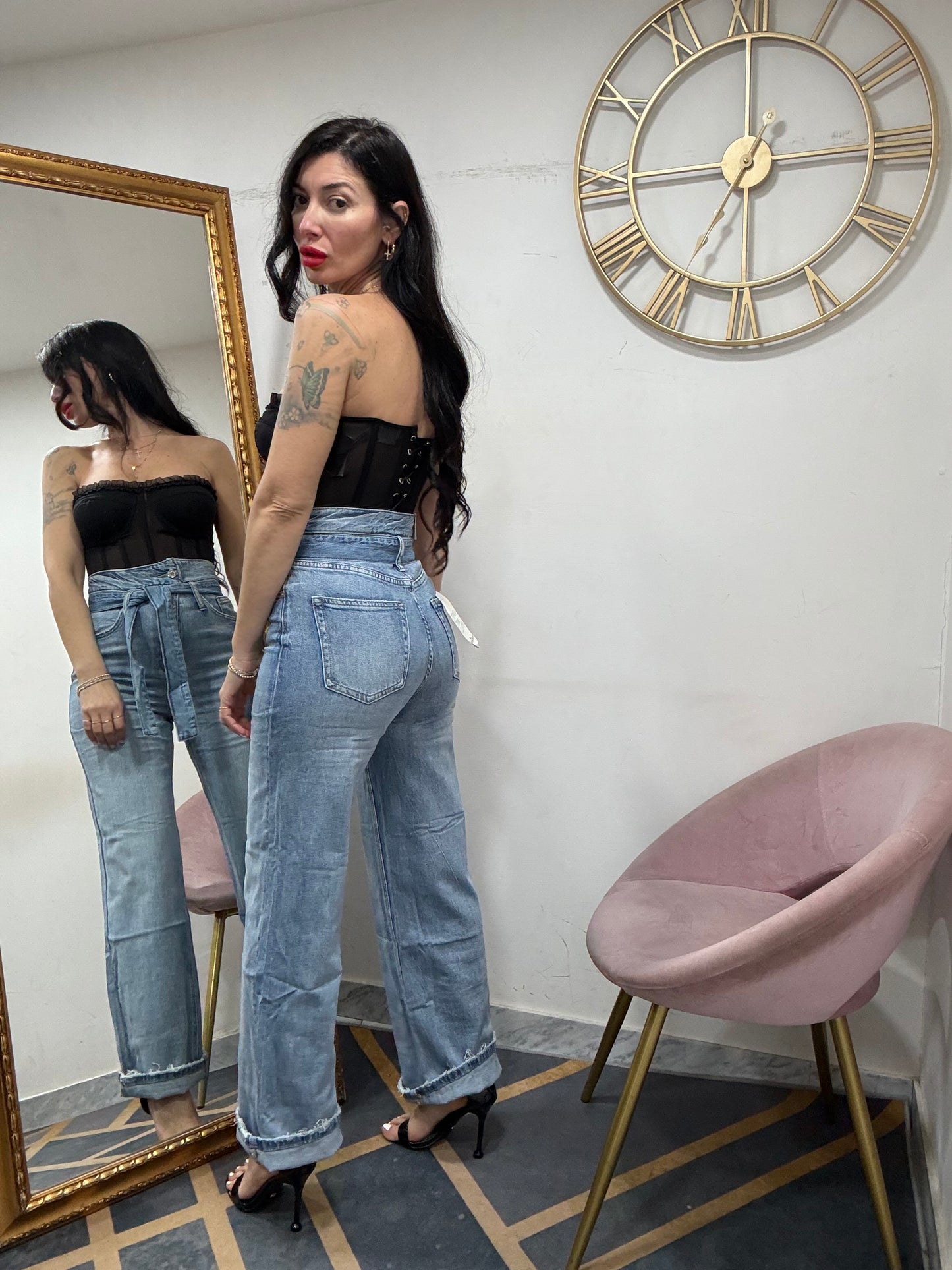 Jeans vita altissima denim 5075