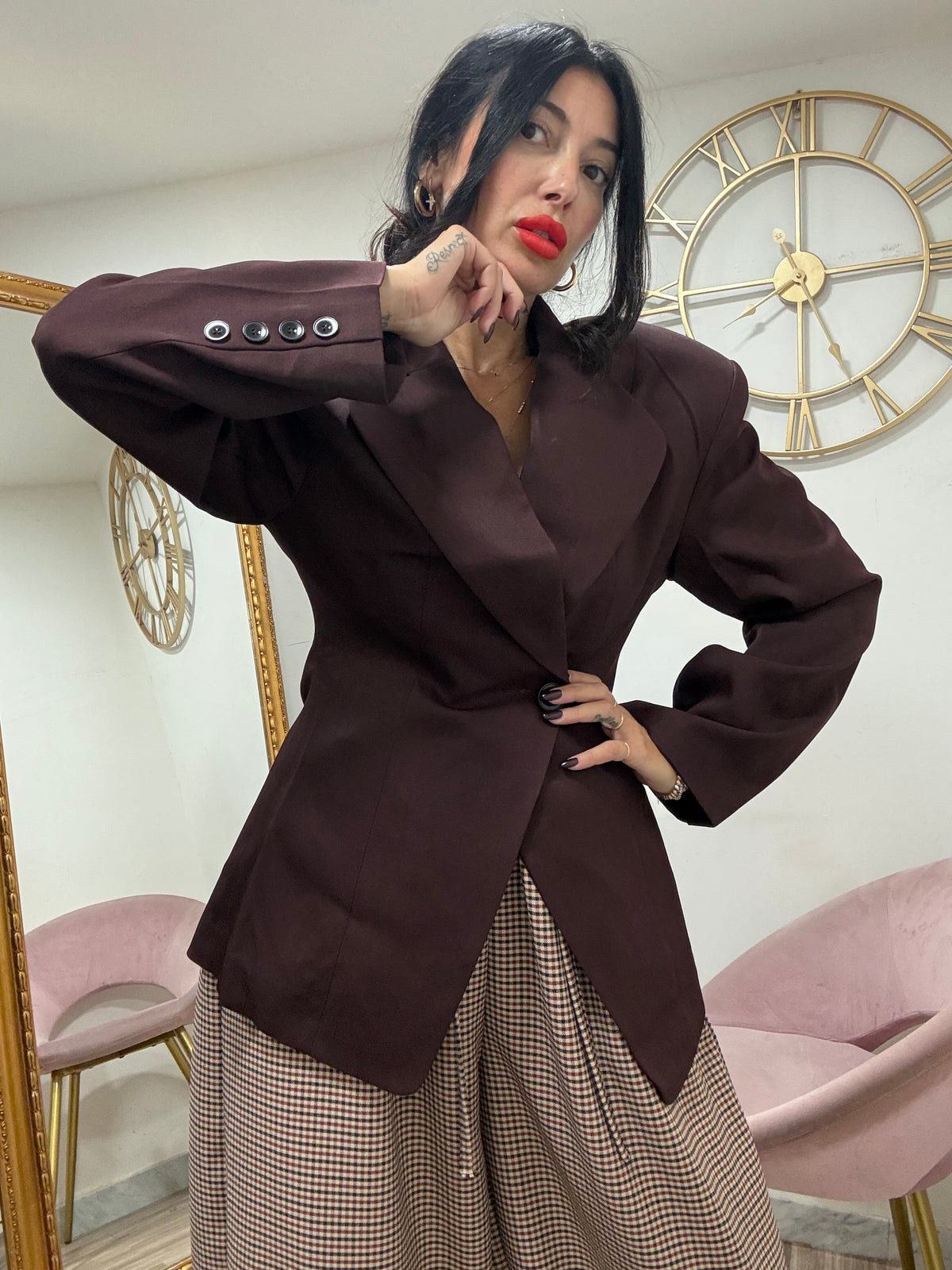 Blazer mod zara burgundi 025