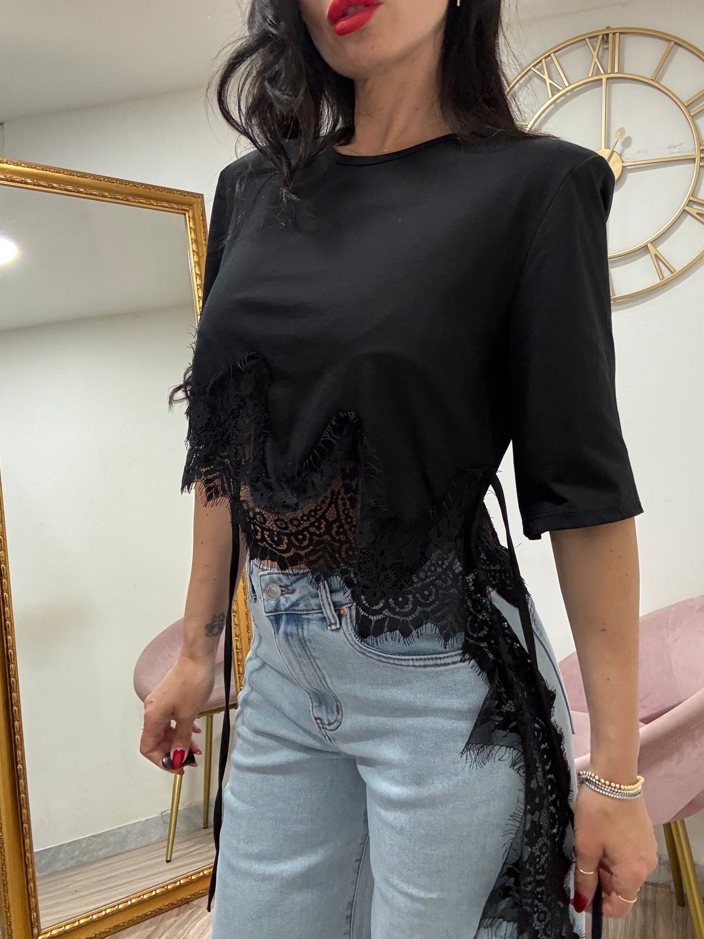 Shirt crop pizzo 1505