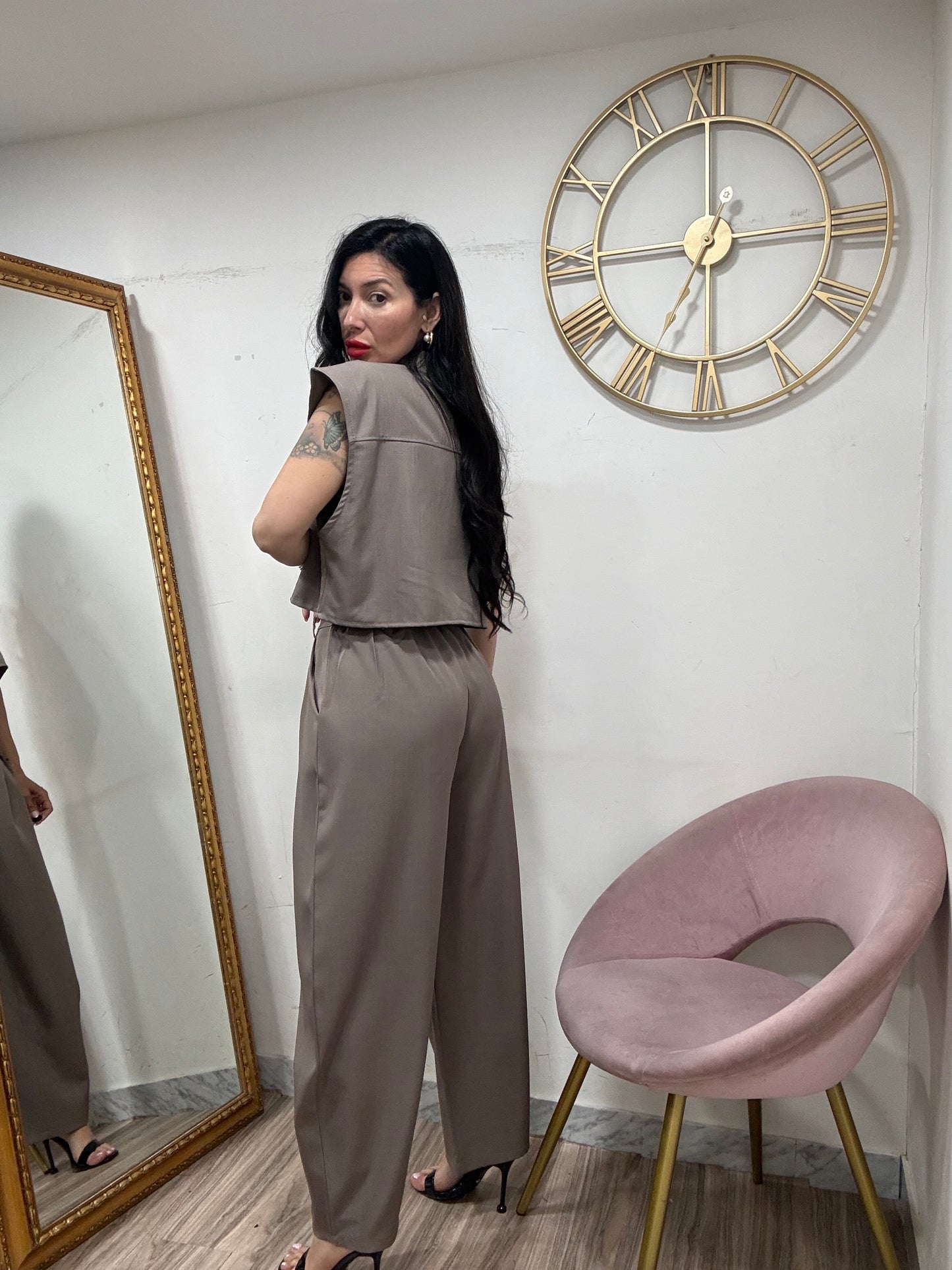Coord camicia crop aperta 22764