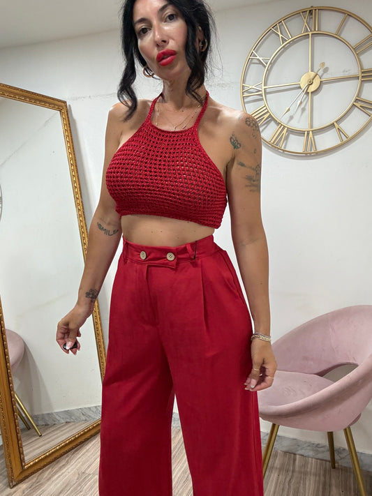 Pantalone palazzo lino 5845
