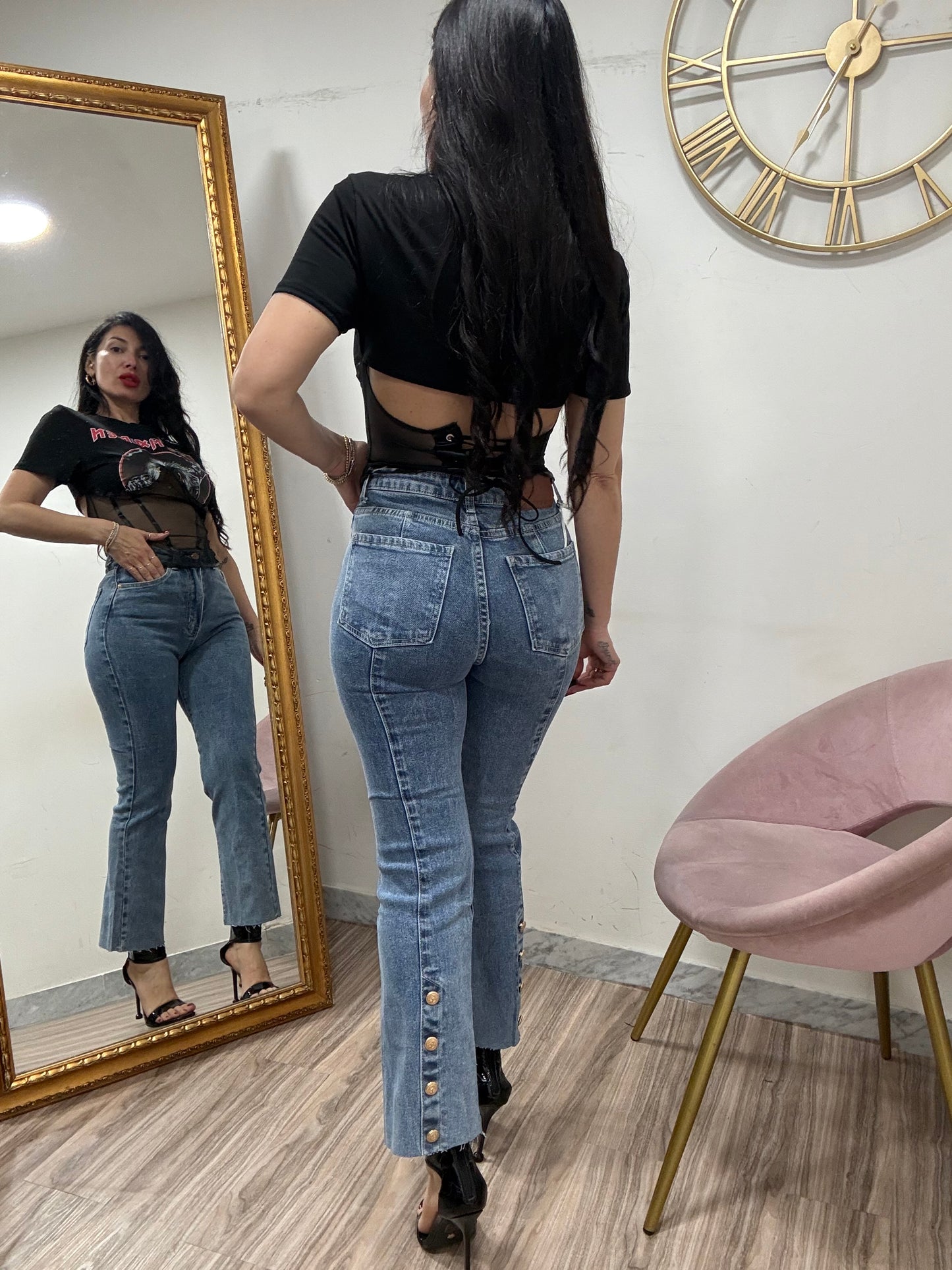 Jeans bottoni caviglia 035