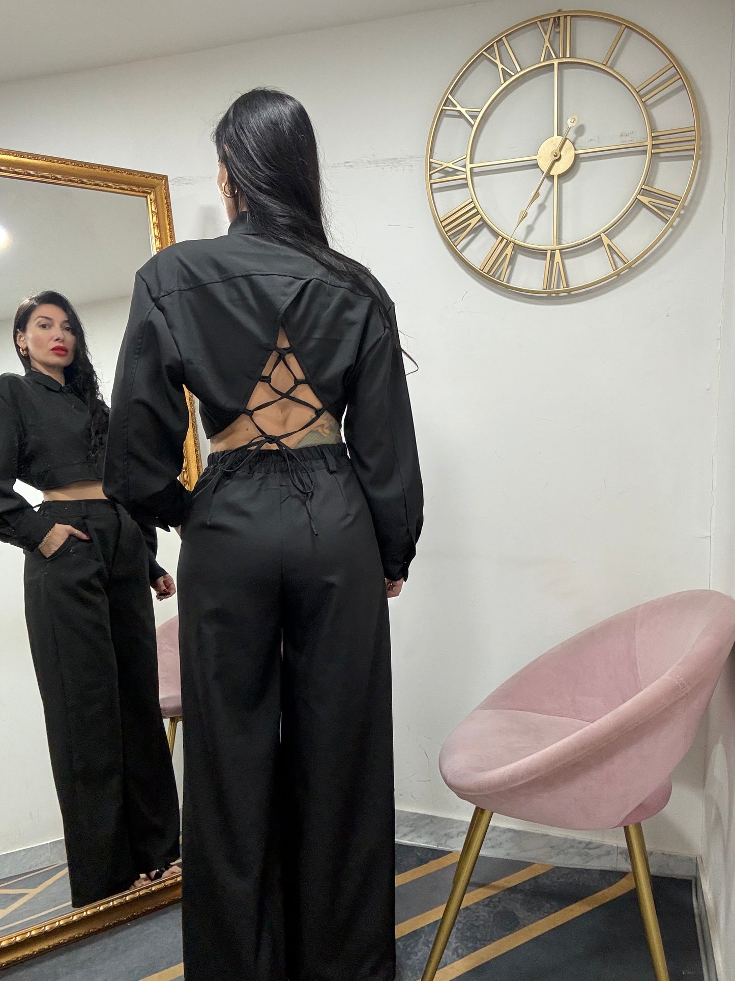Tailleur camicia crop intreccio retro 9268