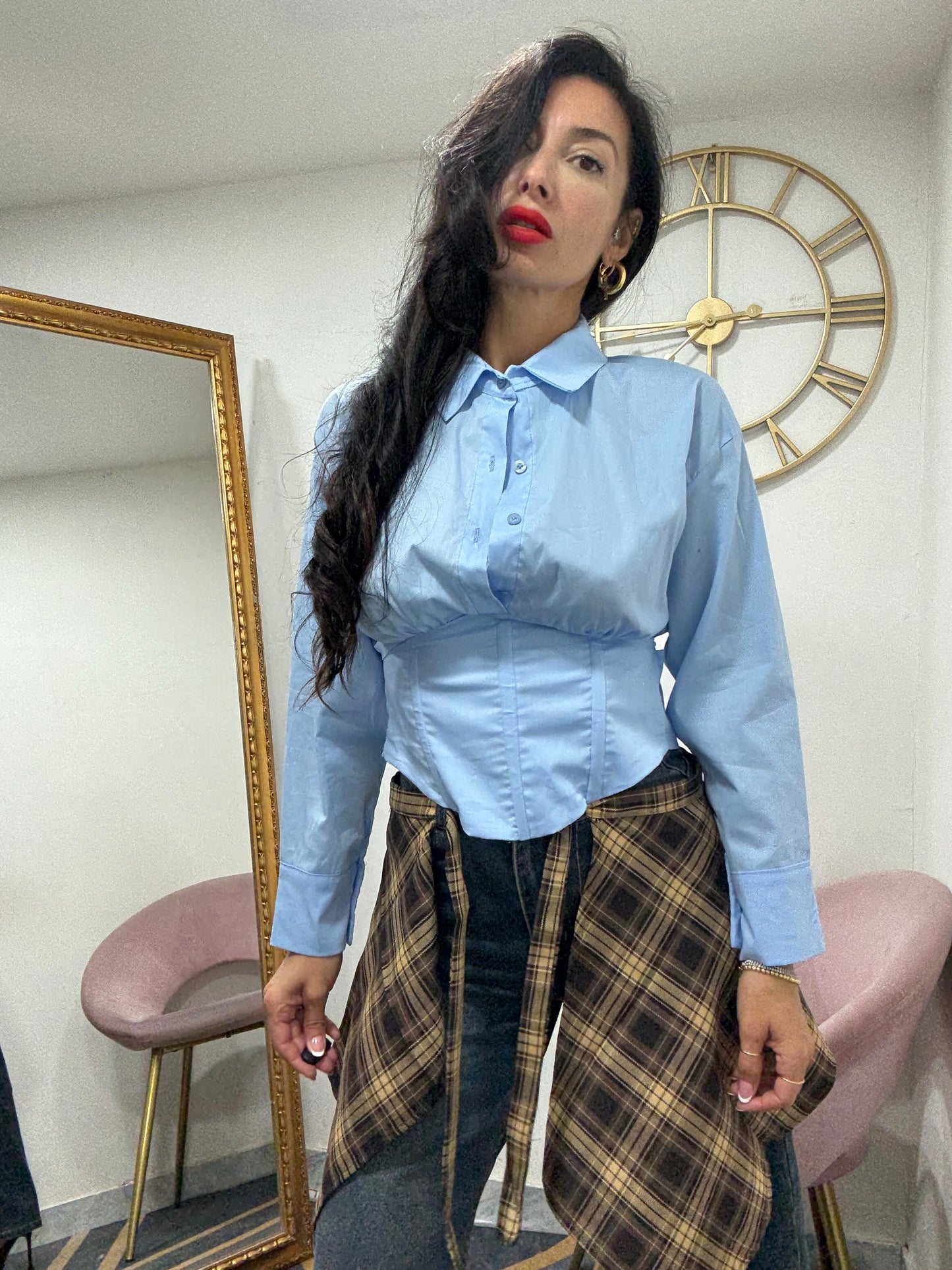 Camicia crop corpetto 246