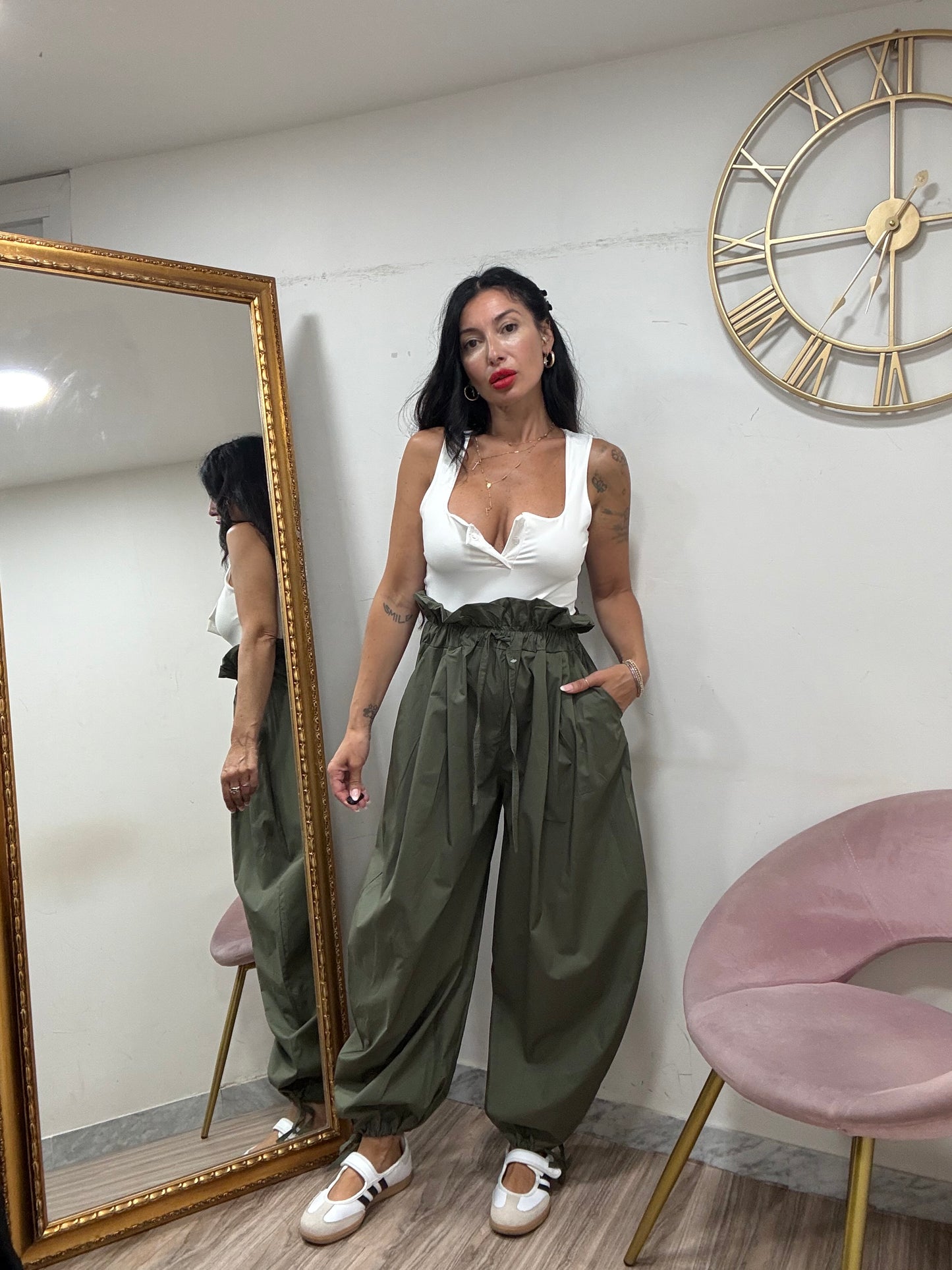 Pantalone risvolto balloon 22816