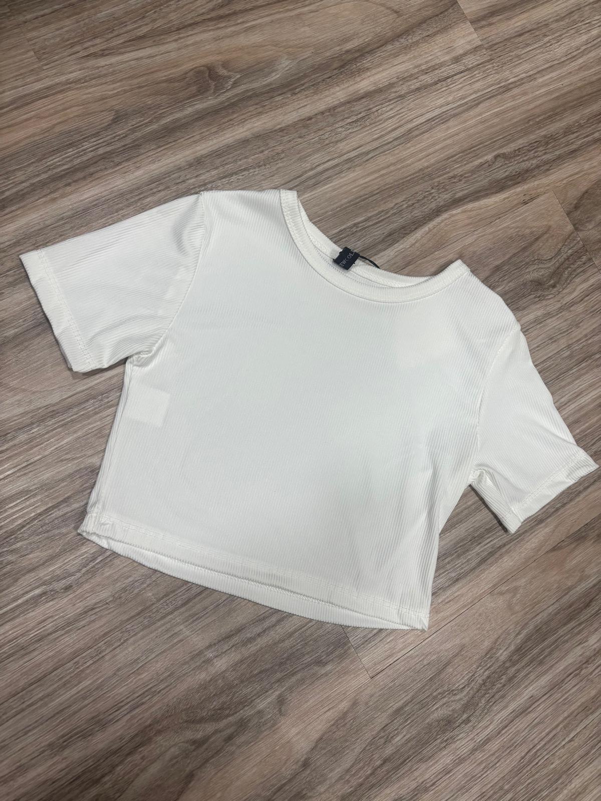 Shirt costine mezza manica crop 5083