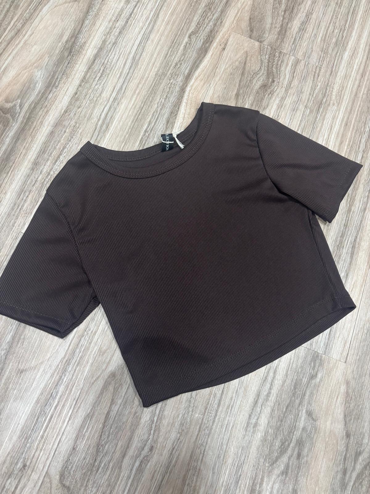 Shirt costine mezza manica crop 5083